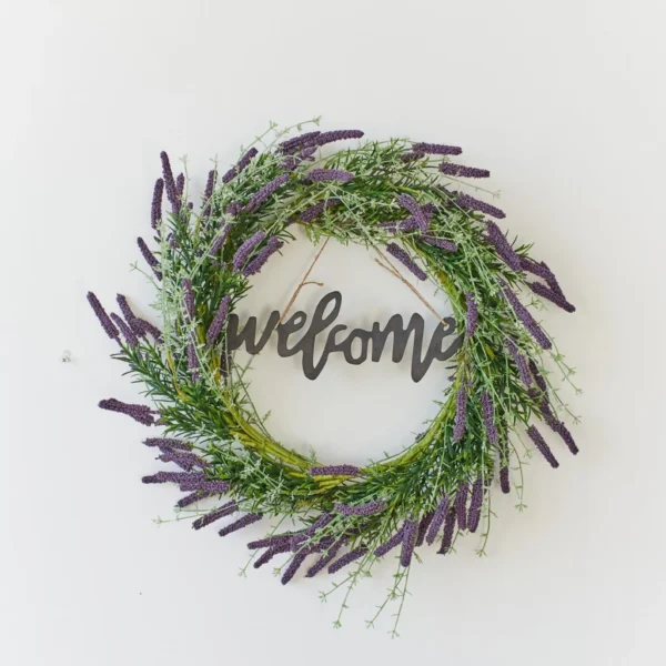 Handmade Artificial Leaf Lavender Wreath Living Room