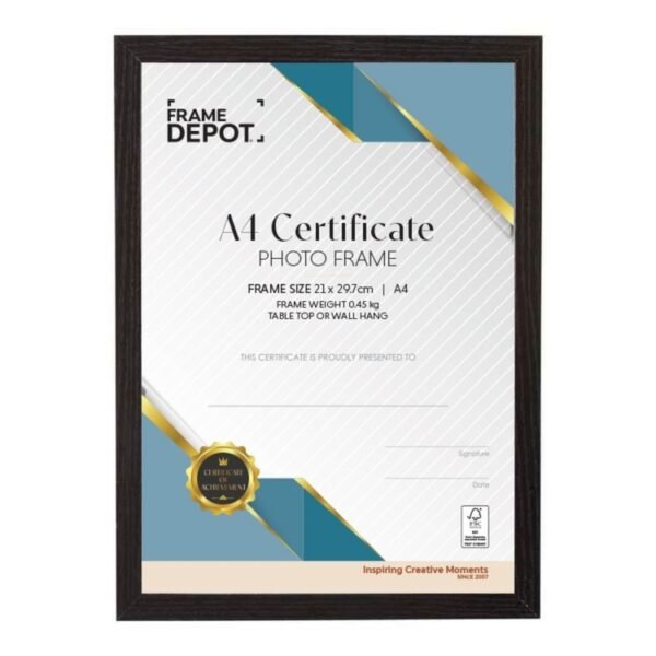 productHero-SPOTWF-BP80513625-black Frame Depot A4 Certificate Frame Black A4