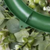 HLW 1PC Green Eucalyptus Wreath With Welcome Sign Artificial Eucalyptus Wreath With White Berries
